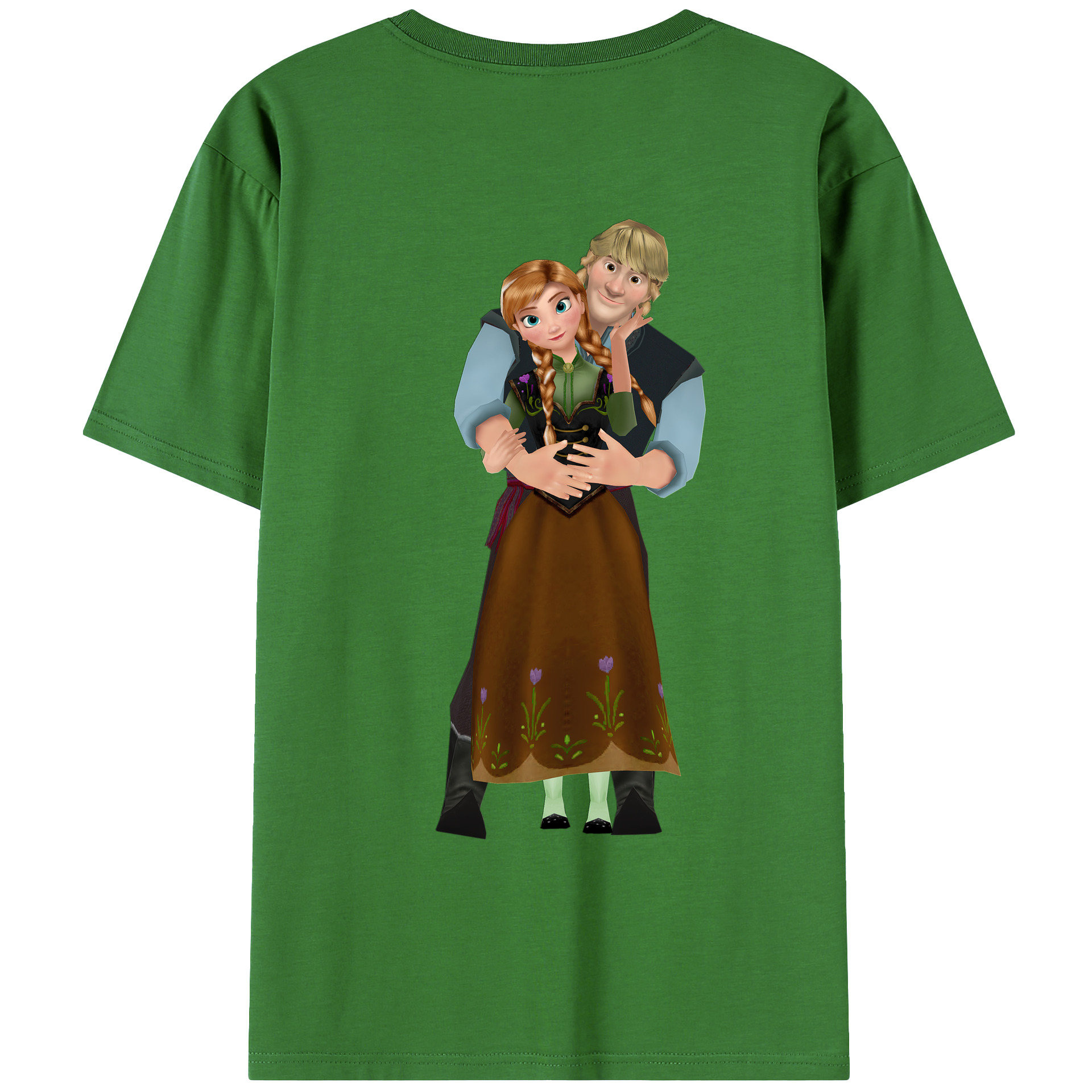 （画像用） アナと雪の女王 アンナ エルサ Frozen Anna Elsa レディース半袖Tシャツ(バックプリント)